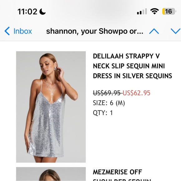 SHOWPO - silver Sequin dress size medium - Picture 10 of 10